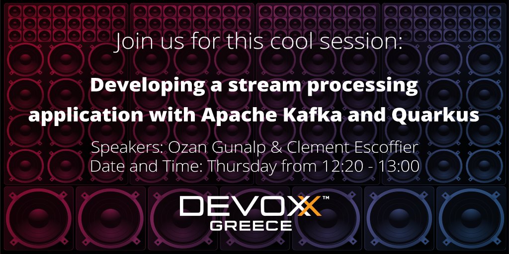 QuarkusIO's tweet image. Session spotlight: "Developing a stream processing application with Apache Kafka and Quarkus" with Ozan Gunalp & Clement Escoffier
devoxx.gr/talk/?id=5286
Quarkus session list: github.com/quarkusio/quar…
#quarkusworldtour #kubernetesnativejava #devoxxgreece