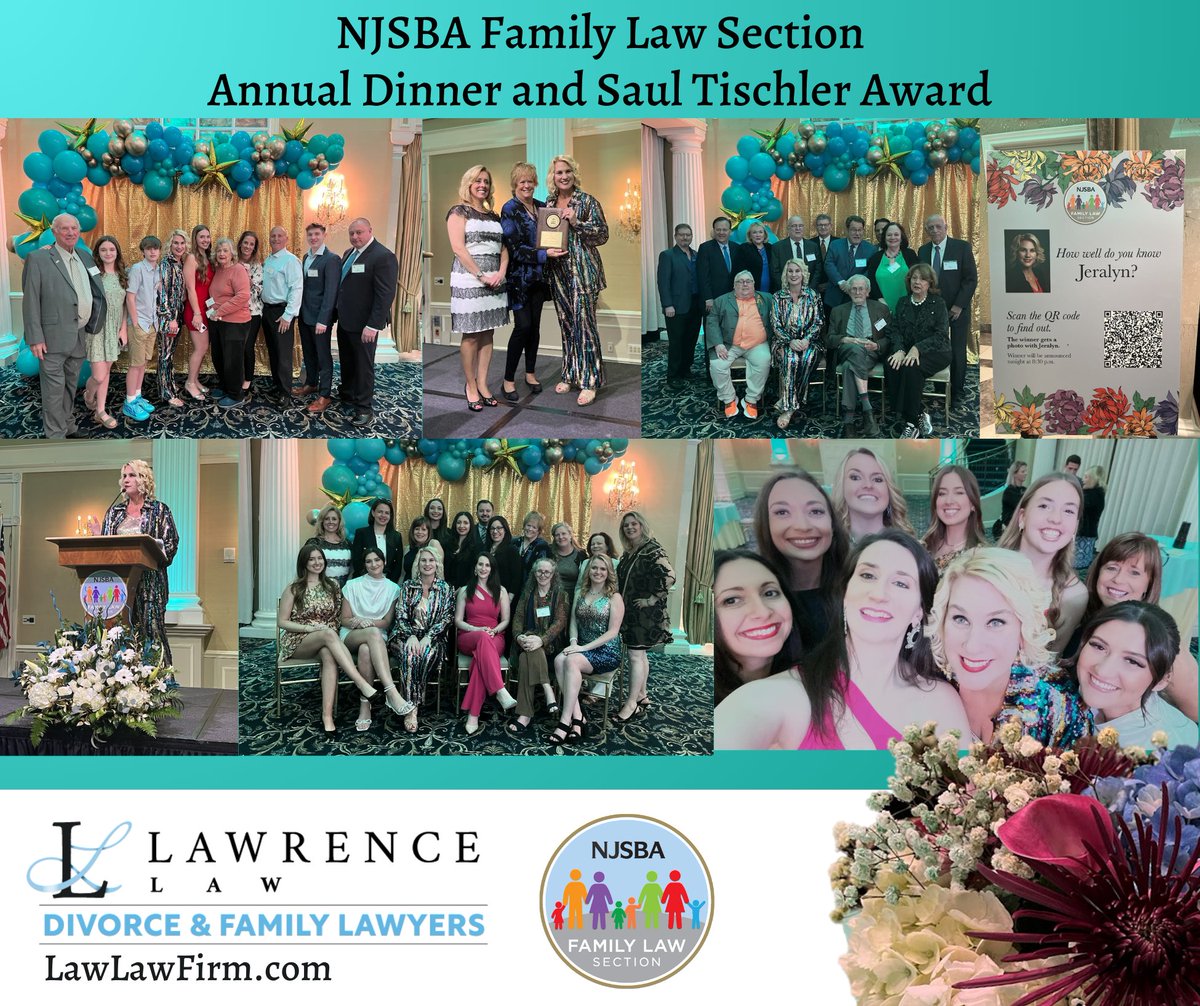 JeralynLaw's tweet photo. Congratulations to our Founder, Jeralyn Lawrence, Esq. on receiving the @NJStateBar Family Law Section Saul Tischler Award. It is presented for lifetime contributions to the advancement of Family Law in the state of New Jersey. We were ecstatic to celebrate this achievement. https://t.co/ZCm8shtlFI