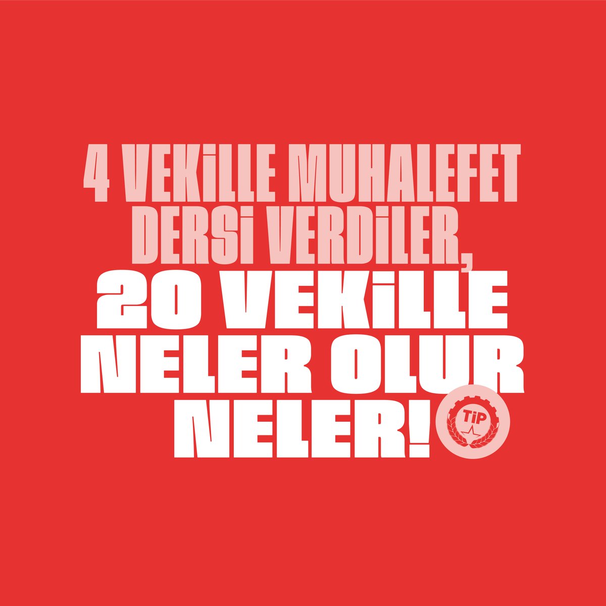 İnadına TİP sonuna kadar TİP. 
Korkma Sende TİPLi ol mecliste seninde sesin olalım. 
#tip #Secim2023 #HalkınKampanyası #tekirdag #TuerkiyeTarihYazacak #isciyiOYalama #OyVerirkenBunuHatırla #OyVerirkenBunuUnutma #oylarTipe