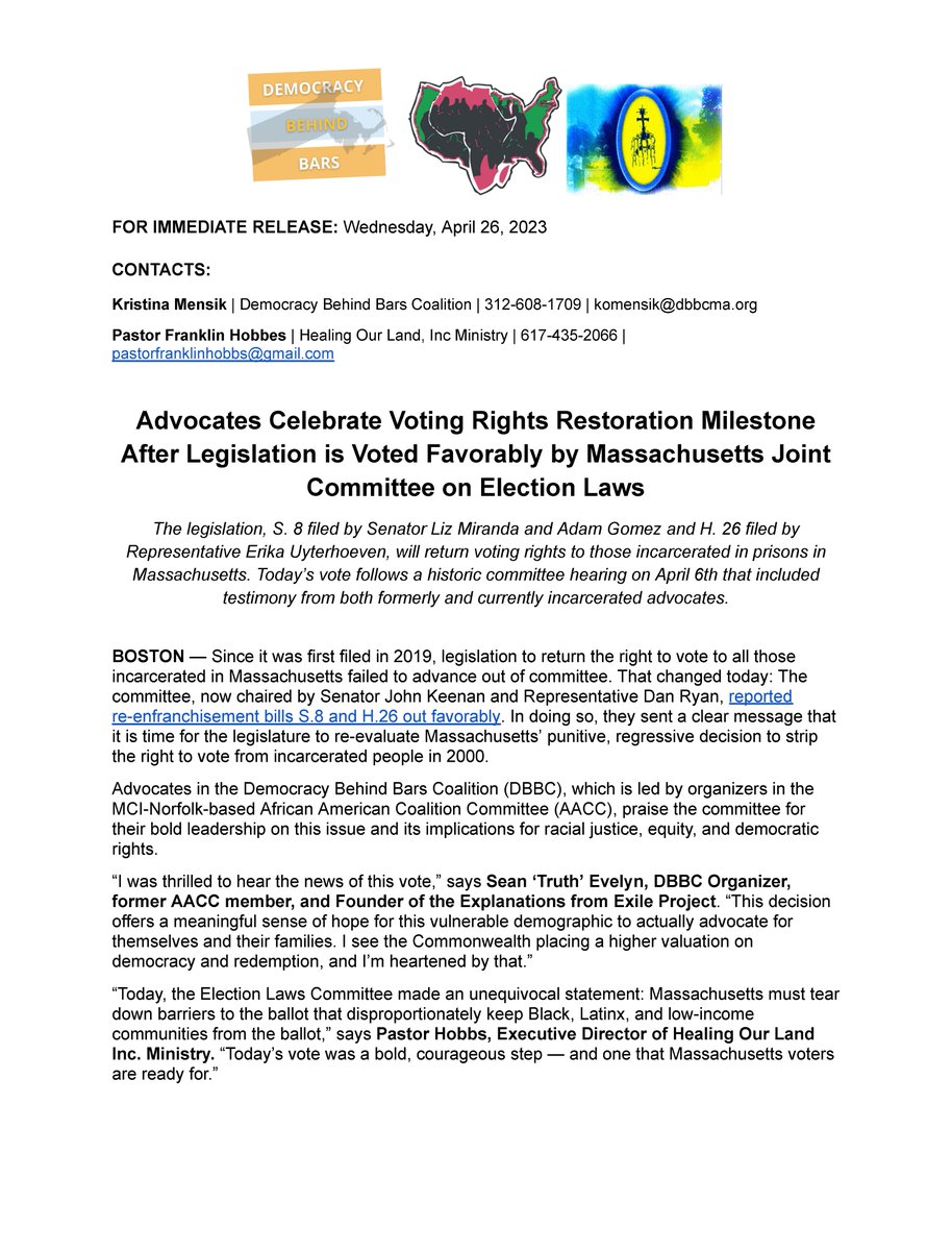 DemocracyBehindBarsMA tweet media