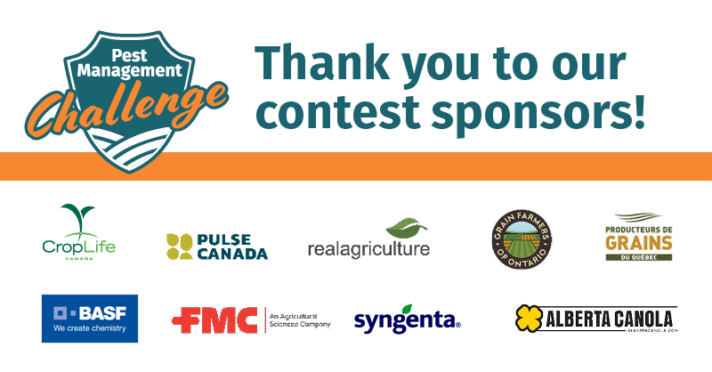protectyourland's tweet photo. That’s a wrap for the #PestManagementChallenge.
Thank you to our sponsors for their support of our first ever contest - @CropLifeCanada, @BASFAgSolutions, @GrainFarmers, @FMCAgCanada, @AlbertaCanola, @realagriculture, @pulsecanada, @syngentacanada, @ProdGrainsQC https://t.co/FHlHY2SeXy