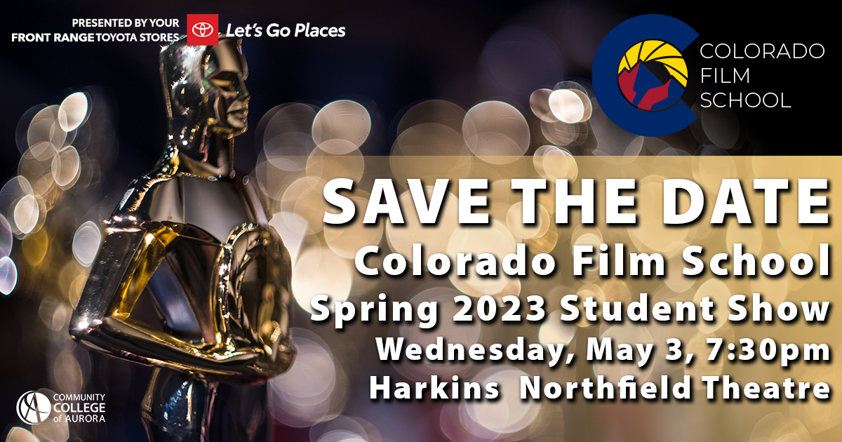 CFSFilmSchool's tweet photo. Our Spring 2023 Student Show is in one week!  Come see a selection of student films from this semester.  The show starts at 7:30pm on Wednesday, May 3rd at the Harkins Northfield theatre.  Awards and afterparty to follow.  See you there! https://t.co/9Z6tYRhFOj