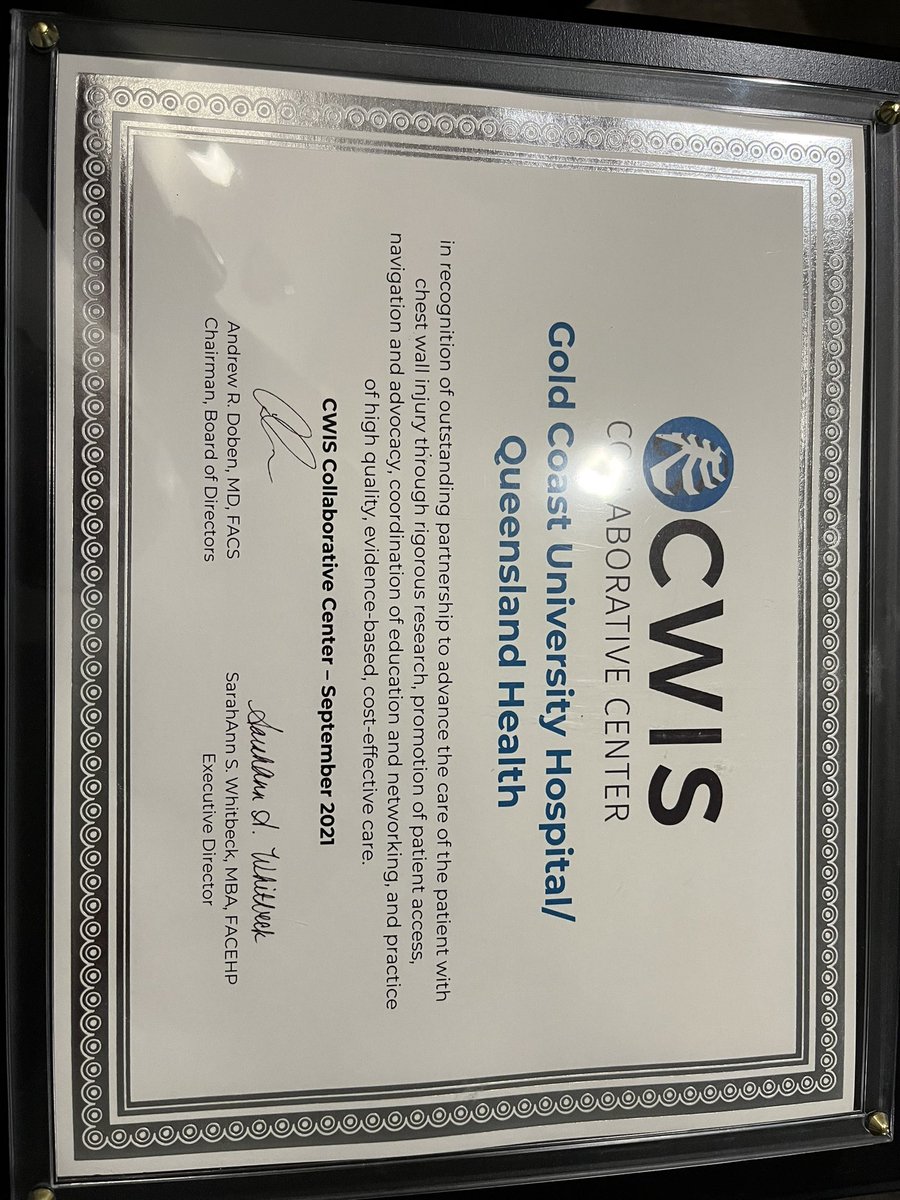 GCUH now has an official plaque, Thank you CWIS