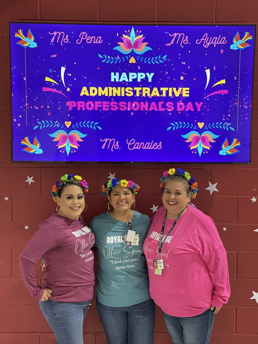 JCollazo86's tweet photo. Shout out to the hardest working office team in NEISD. I’m obsessed with them and their shirts. Happy Administrative Professionals Day!!! https://t.co/yIcKpjpB8c