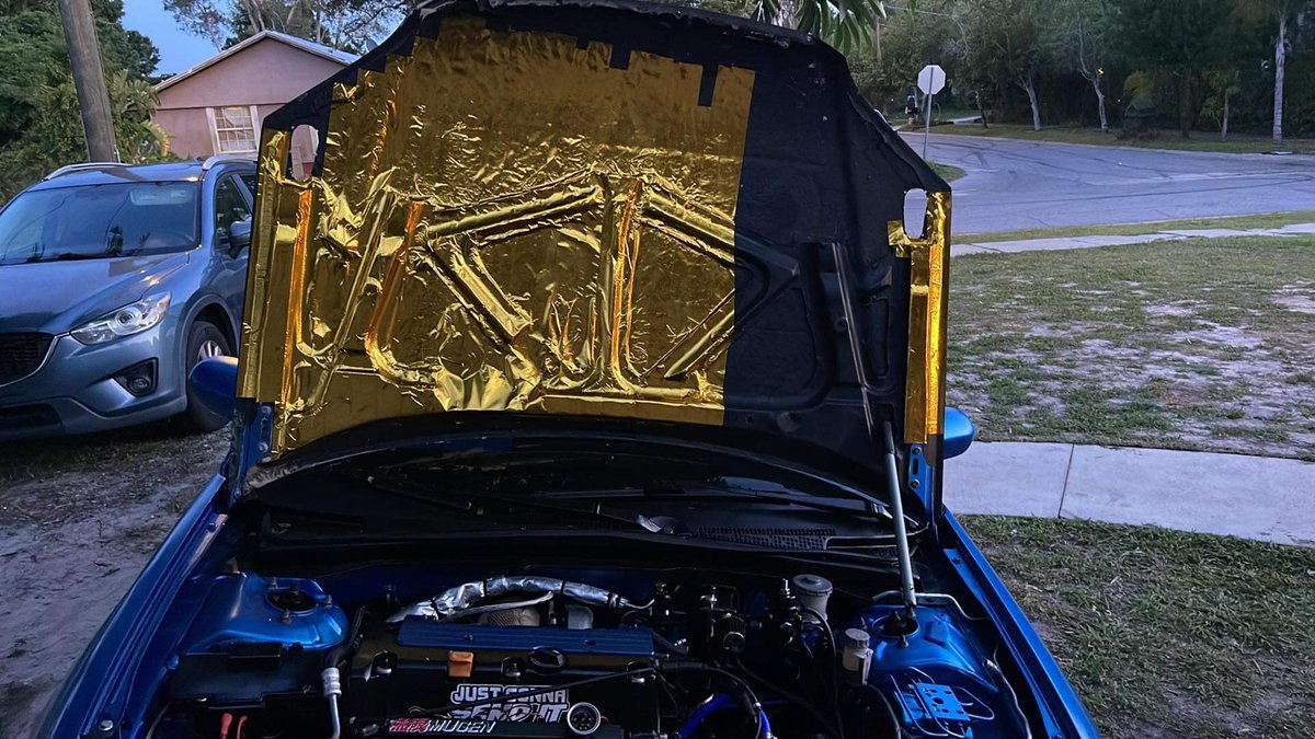 EM2RealKyng's tweet photo. Decided to put some heat shielding inside the engine bay https://t.co/R4FsSCHa5X