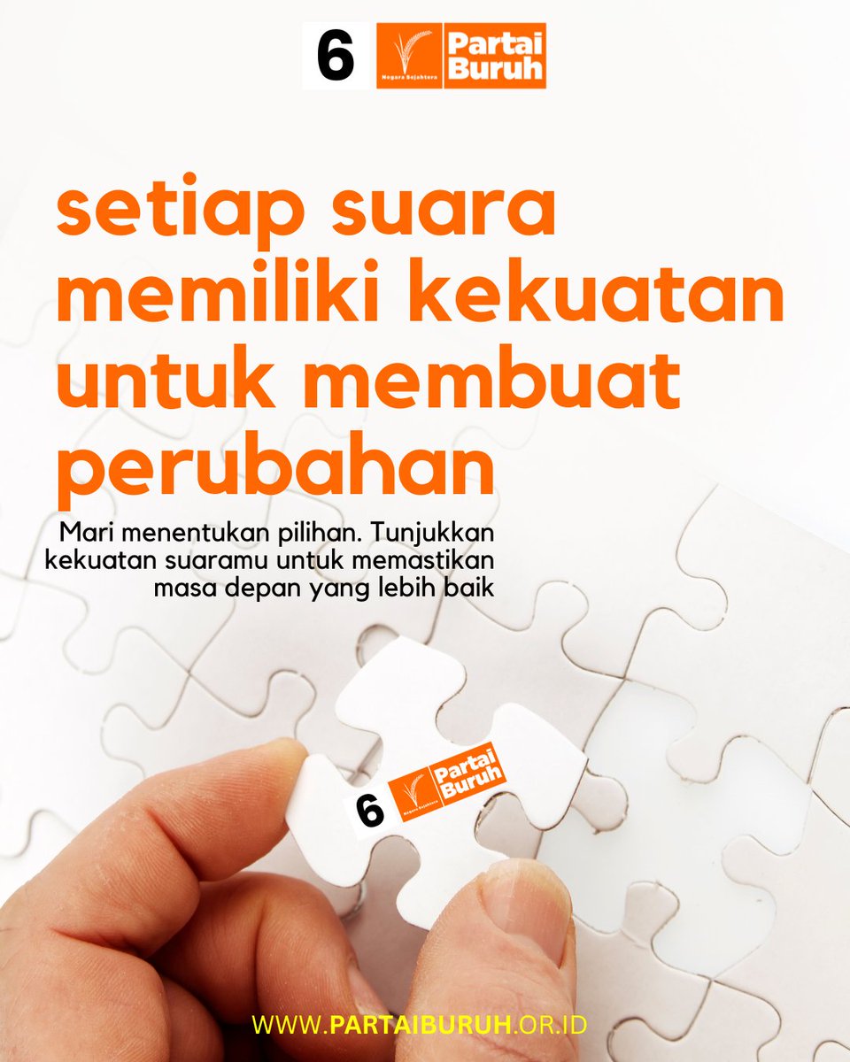 EXCOPARTAIBURUH's tweet photo. Jangan golput. Setiap suara memiliki kekuatan untuk membuat perubahan. #partaiburuh #negarasejahtera https://t.co/LyDXXJNDQe