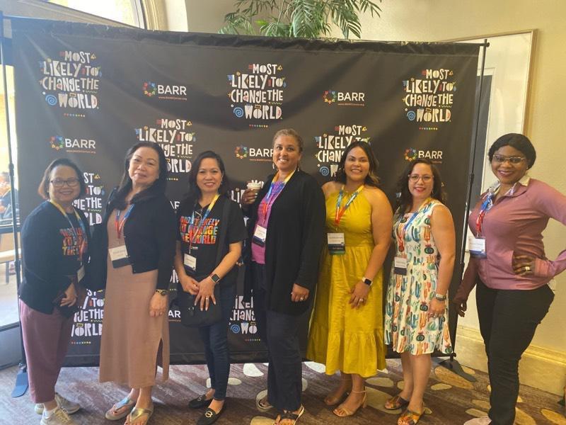 MightyTarbabes's tweet photo. Most Likely to Change the World…Compton High School ELA, Math, Science Content Area teachers represent at the BARR Conference 2023 at Palm Springs along with our school counseling coordinator and administration. #ELEVATE https://t.co/yj6OCZHQwH