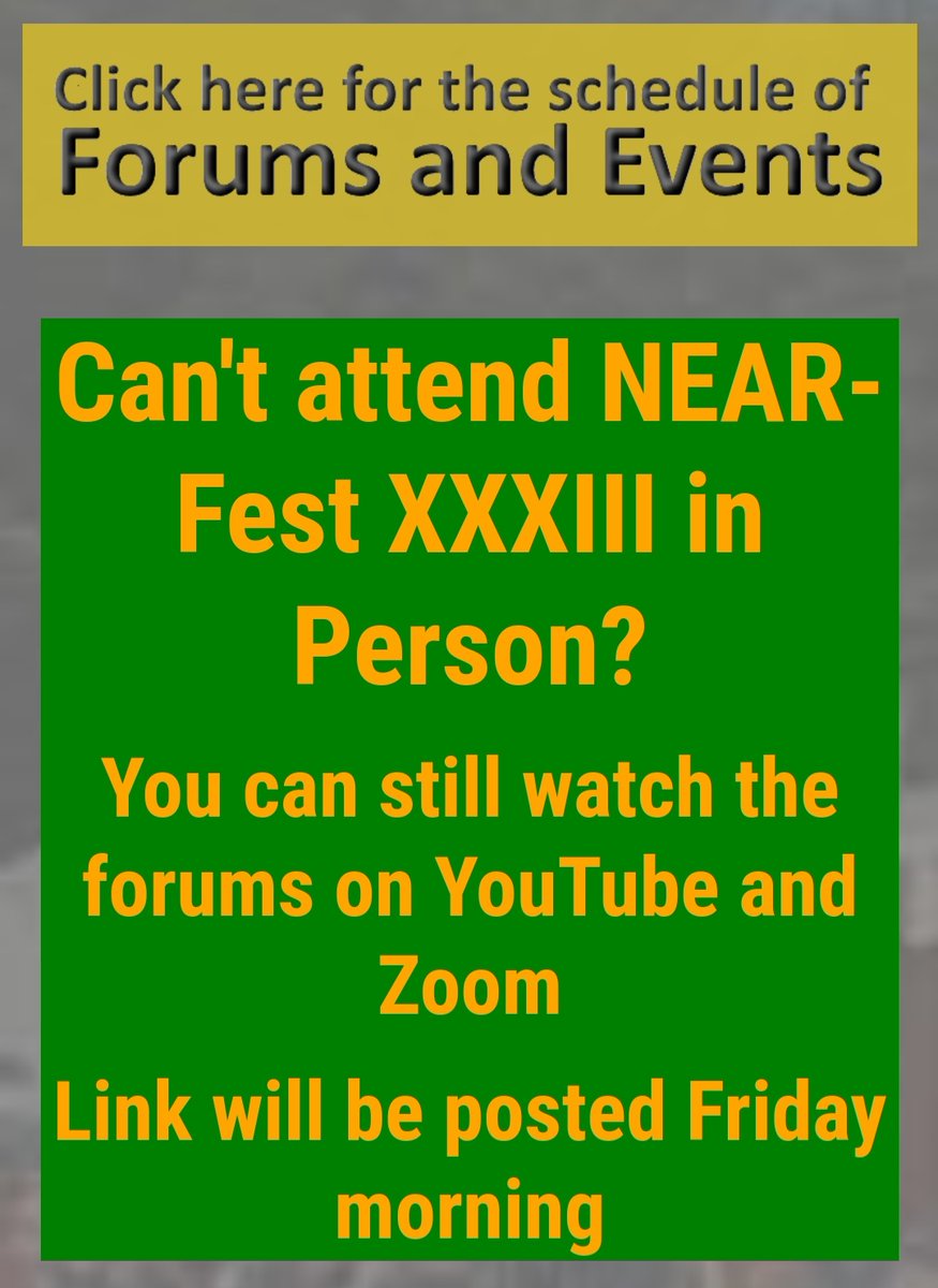 Not able to attend NEAR-Fest XXXIII? Did you know you can still watch the forums? Check out our website for more information 
near-fest.com

#hamradio #hamr #arrl #hamfest