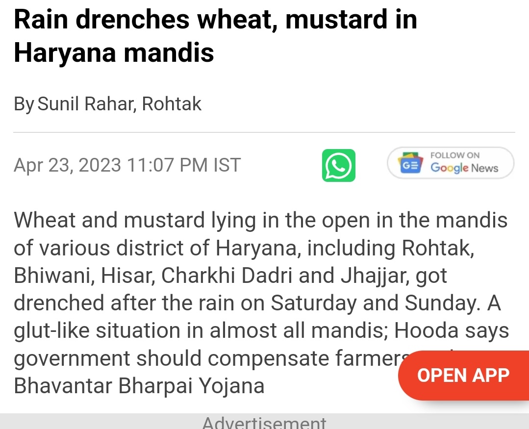 Sandhu_Kdeep1's tweet photo. Farmers problems are made worse first by terrible weather, then by poor crop management in Mandi's.
@nstomar
@CMOPb @PMOIndia
#LegalizeMSP
#CompensateFarmers https://t.co/R4VSocXEbN