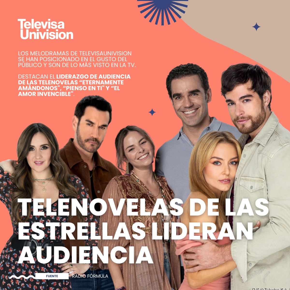 TUPrensa's tweet image. ¡Las mejores historias se viven por #LasEstrellas!✨

Gracias a tu preferencia, nuestras telenovelas lideran la audiencia 📺🤩
