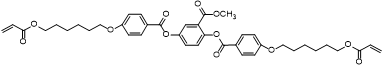 JiaoSunny's tweet photo. 2-(methoxycarbonyl)-1,4-phenylene bis(4-((6-(acryloyloxy)hexyl)oxy)benzoate)#New liquid crystal materials from Chemfish.   sunnyjiao@chemfish.co.jp https://t.co/4zADKyJAPz