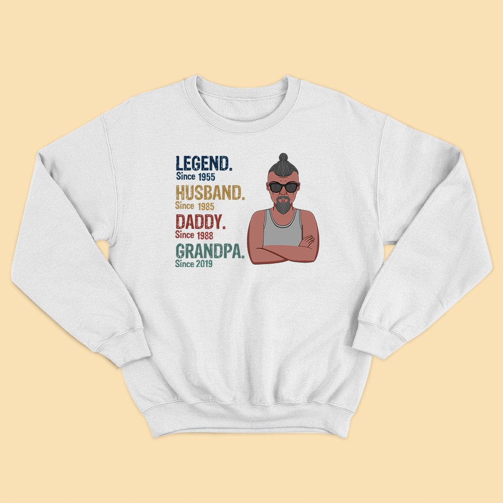 Looking for a thoughtful gift for the legendary men in your life?  Vintage Legend Husband Daddy Grandma Since Years personalized shirt is perfect to celebrate their proud titles and years of experience. #PersonalizedShirt #VintageLegend #FathersDayGift #CustomGift #OldManShirt
