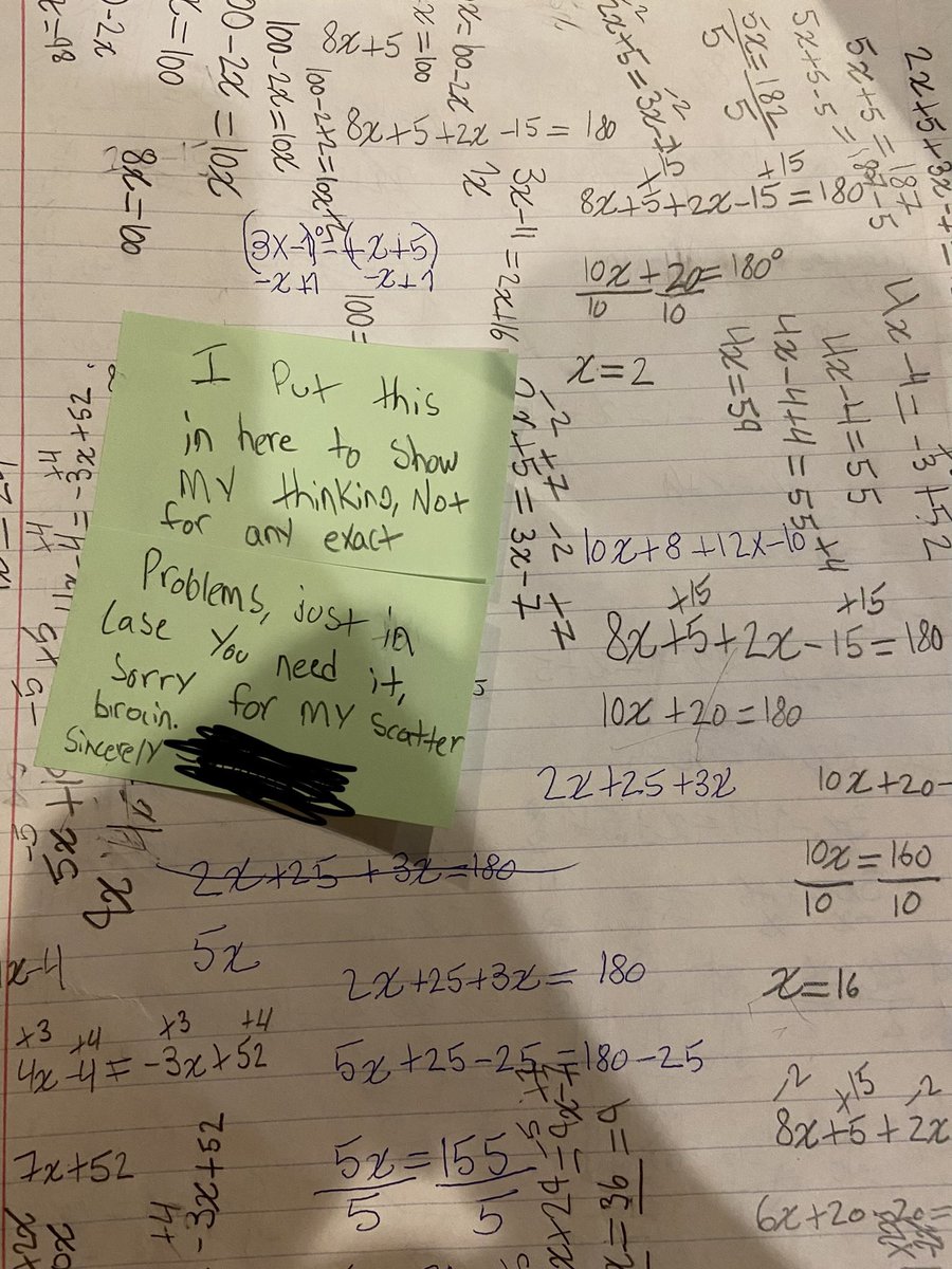 It’s been a while for me, but this seemed worthy of a share. When a student understands that any opportunity to show your thinking counts! 🙂 <a href="/OAMEcounts/">OAME/AOEM</a>
