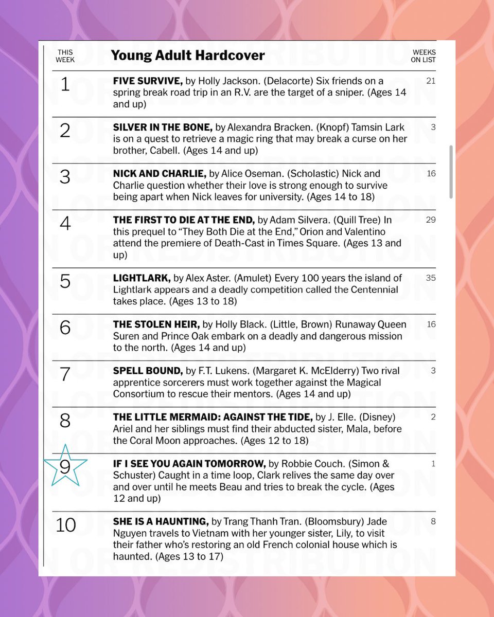 IF I SEE YOU AGAIN TOMORROW is a new york times bestseller!! 🫠 if you bought a copy of my gay time loop romance, thank you thank you thank you thank you thank you 🎉