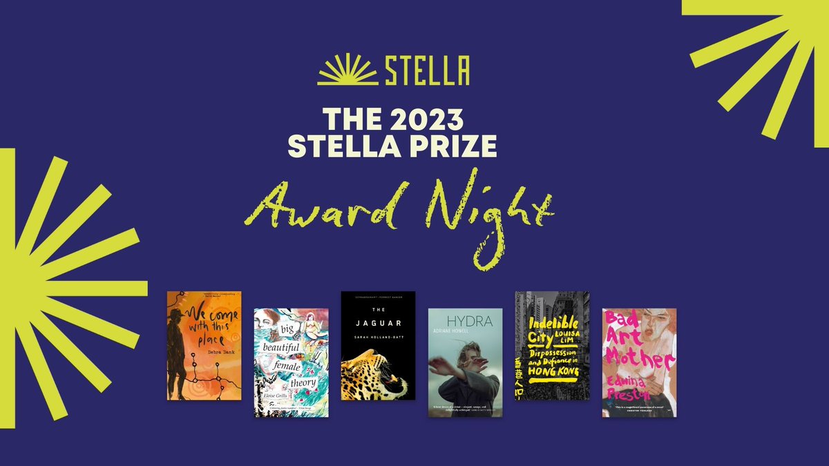 Not long now! The #2023StellaPrize Award Night kicks off tonight from 7pm AEST. We’ll be live-tweeting the event and winner announcement – stay tuned!