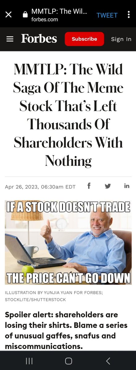 timmytimjames's tweet image. I just joined @Twitter @CommunityNotes and look forward to adding 💯FACTUAL💯 context to FAKE NEWS #ShortAndDistort hit pieces such as @Forbes @ForbesCrypto @SteveForbesCEO 4/26/23 $MMTLP article ⚠️🙌🔥
