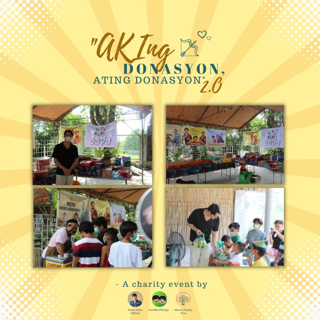 teamakiraofc_'s tweet photo. D-Day🏹

Sharing is caring, as an annual event for Akira's Birthday our charity event last sunday is a success🎉🥰

Thank you to everyone who donated and volunteered for this event. Thank you also Morishita Fam and Akira.🤗

HAPPY AKiRadiating DAY 
#AkiraChapter22

#BGYO @bgyo_ph https://t.co/Zl4J4zHDF9