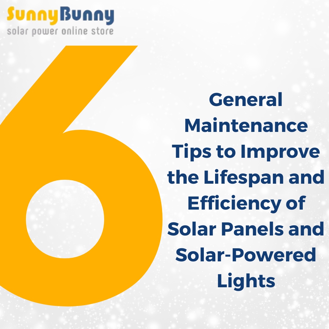 sunnybunnysolar's tweet image. Boost solar panel &amp;amp; light lifespan with these tips🌞💡

Max sunlight exposure🌅
Gentle cleaning🧽
Dirt, debris &amp;amp; snow-free🍂❄️
Charge in sun even when unused🔋
Pre-use charge for long storage🔆
Avoid fire hazards🔥
Save &amp;amp; share!✨

#sunnybunnysolar #SolarPanelTips #EfficientSo...