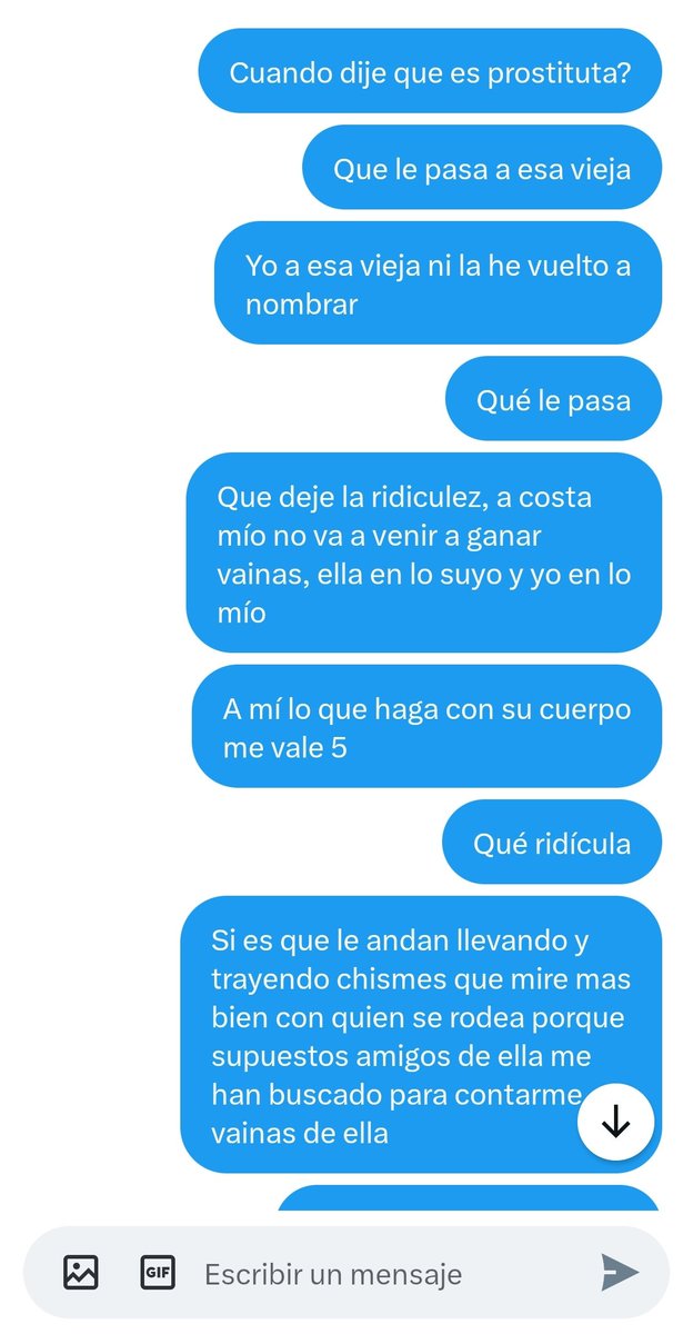 nometiente2's tweet photo. Muchachos, a mí esto no me gusta y espero sea LA ÚLTIMA VEZ que me refiero a un CHISME y lo hago porque este es de calibre grueso e incluye amenaza contra mí... Estoy siendo matoneada por esta señora que ni he vuelto a nombrar porque NO ME INTERESA, me vale gorro ella y lo que haga o deje de hacer, eso que ella menciona que yo digo sobre ella, se llama CALUMNIA, o se inventa las cosas o alguien sabe que la puede manipular y la está usando. A mí, si aquí hay alguien que se prostituya o no, ni me consta, ni me interesa en lo más mínimo. 

Cómo ven en las imágenes, yo reitero, la etapa de Colegio la pasé hace años, a esos grupitos matoneadores que me quieren desestabilizar les digo, MADUREN ya están como muy viejos para eso.

Dejó constancia de la amenaza que ella me hace allegar con un seguidor donde me manda a decir "dile a tú perra... pelea quiere, pelea tendrá y yo no soy de Twitter".

Muy muy grave la amenaza. Y por supuesto que LA TENDRÉ MUY EN CUENTA, puede estar tranquila que el mensaje me llegó fuerte y claro y por eso lo comunico aquí.

Espero sea la última vez que me nombre porque reitero para mi está en el olvido hace rato y sobre todo espero sea la última vez que intente amenazarme.