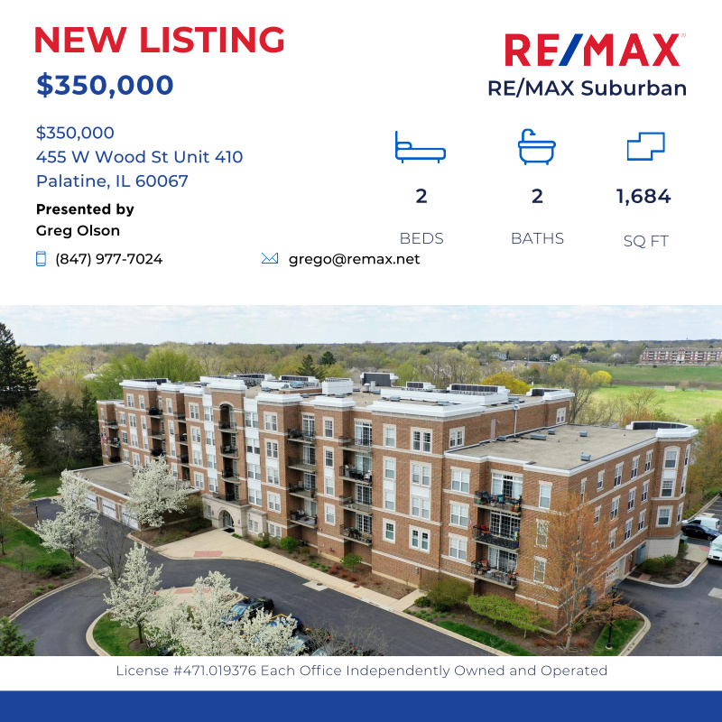 gregolsonremax's tweet photo. IMPECCABLE 4TH FLOOR CONDO IN THE PRESERVE OF PALATINE.  1684 SQUARE FOOT SPRUCE MODEL WITH 2 BEDROOMS / 2 FULL BATHS PLUS A DEN/OFFICE.  AW...

Click here for details:
https://t.co/0jbsCLAgDJ https://t.co/RfwEkj5BVn