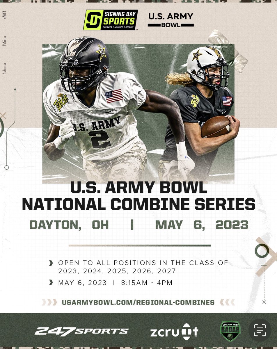 Blessed to receive an invitation to the U.S Army All American Combine! 
<a href="/FootballPlains/">Madison Plains Football</a> <a href="/USArmyBowl/">Military Appreciation Bowl Week</a>
