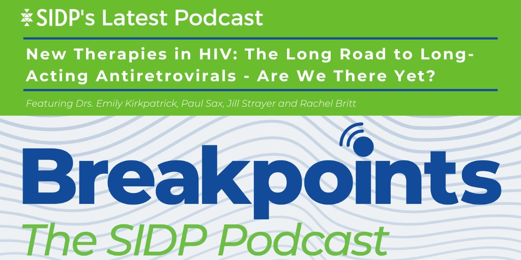 SIDPharm's tweet photo. Are you working on implementing IM cabotegravir/rilpivirine in your clinics? Then this episode is for you!
@emireekirk @PaulSaxMD @StrayerJill &amp; @RachelBPharmD talk about their trials and triumphs w/ CAB/RPV &amp; offer solutions to several logistic barriers
🎧https://t.co/XTxayI4EF8 https://t.co/ew5MvMc7yb