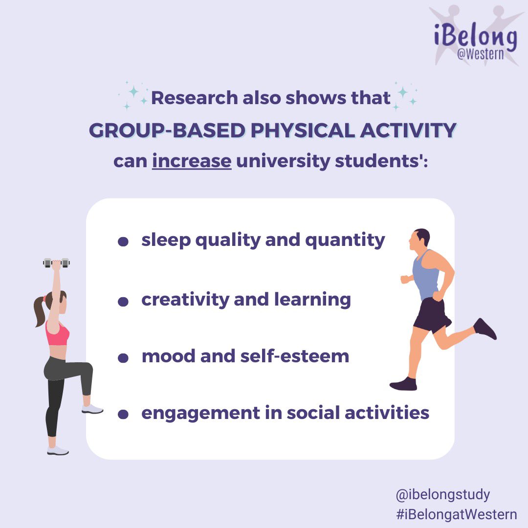 iBelongStudy's tweet photo. Engaging in group-based physical activity has numerous benefits for university students. This week’s “Wednesday Wisdom” post explores the evidence and social benefits associated with group-based physical activity for university students. https://t.co/04tK6trgP1