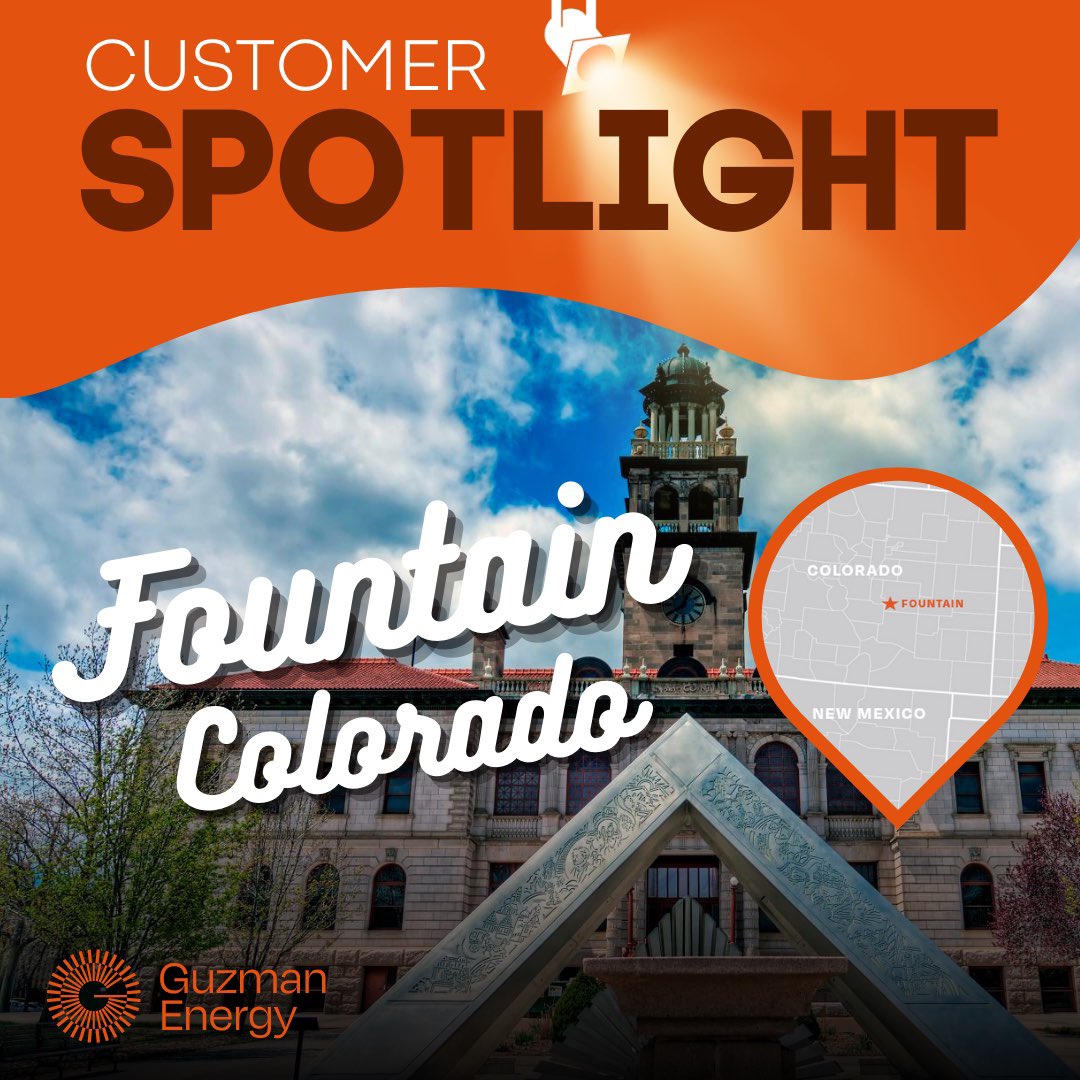 Shining our spotlight on Fountain, CO In 2020 they penned an agreement with Guzman Energy to provide power to their community. Fountain is a city that's committed to residents &amp; dedicated to an affordable, sustainable energy future. #GuzmanSpotlight #FountainCO #CityofFountain
