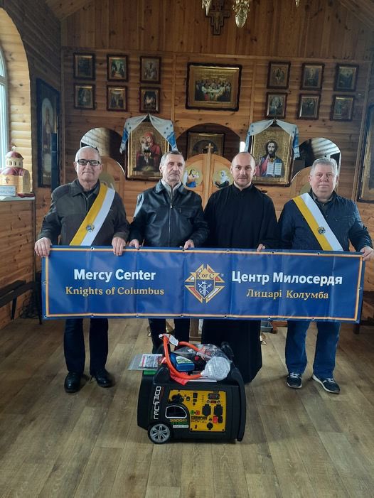 SCzyszek's tweet photo. 🇷🇺 bombs left many people in 🇺🇦 with no light &amp; heat throughout the winter. That’s why Knights of Columbus “empowered parishes” &amp; provided generators for @KofC Mercy Centers. An 🇺🇦priest said “We had many challenges, but we tried to overcome them with our brother Knights” Watch⬇️ https://t.co/mTMkvaf0AQ