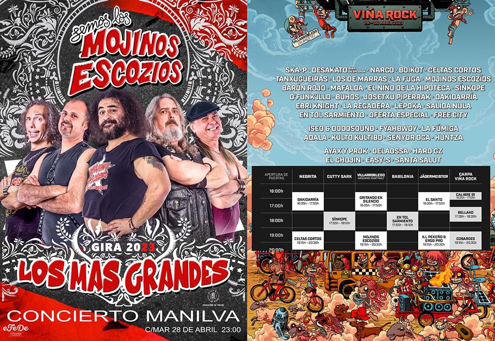 Mojinosescozios's tweet photo. 🔥 Este viernes estaremos en Manilva y el sábado en Viñarock! 🤘🏼

📅 Viernes 28 
🌍 Manilva (Málaga)
📍 Calle Mar
⏰ 23:00

📅 Sábado 29 
🌍 Villarrobledo (Albacete)
📍 @VinaRockOficial 
⏰ 19:15

Os esperamos!

#LosMasGrandes 
#ChichoEterno

@efedeproduccion 
@AnisTenis https://t.co/Z1ovdelAXV