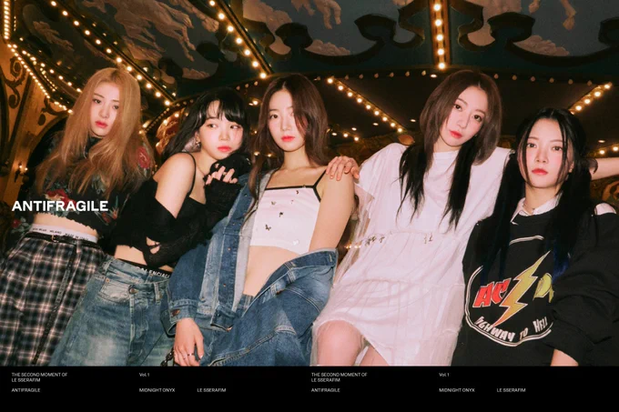 aespa - 3rd mini album 'my world' a strange phenomenon concept teasers // le sserafim - 2nd mini album 'antifragile' midnight onyx concept teasers 