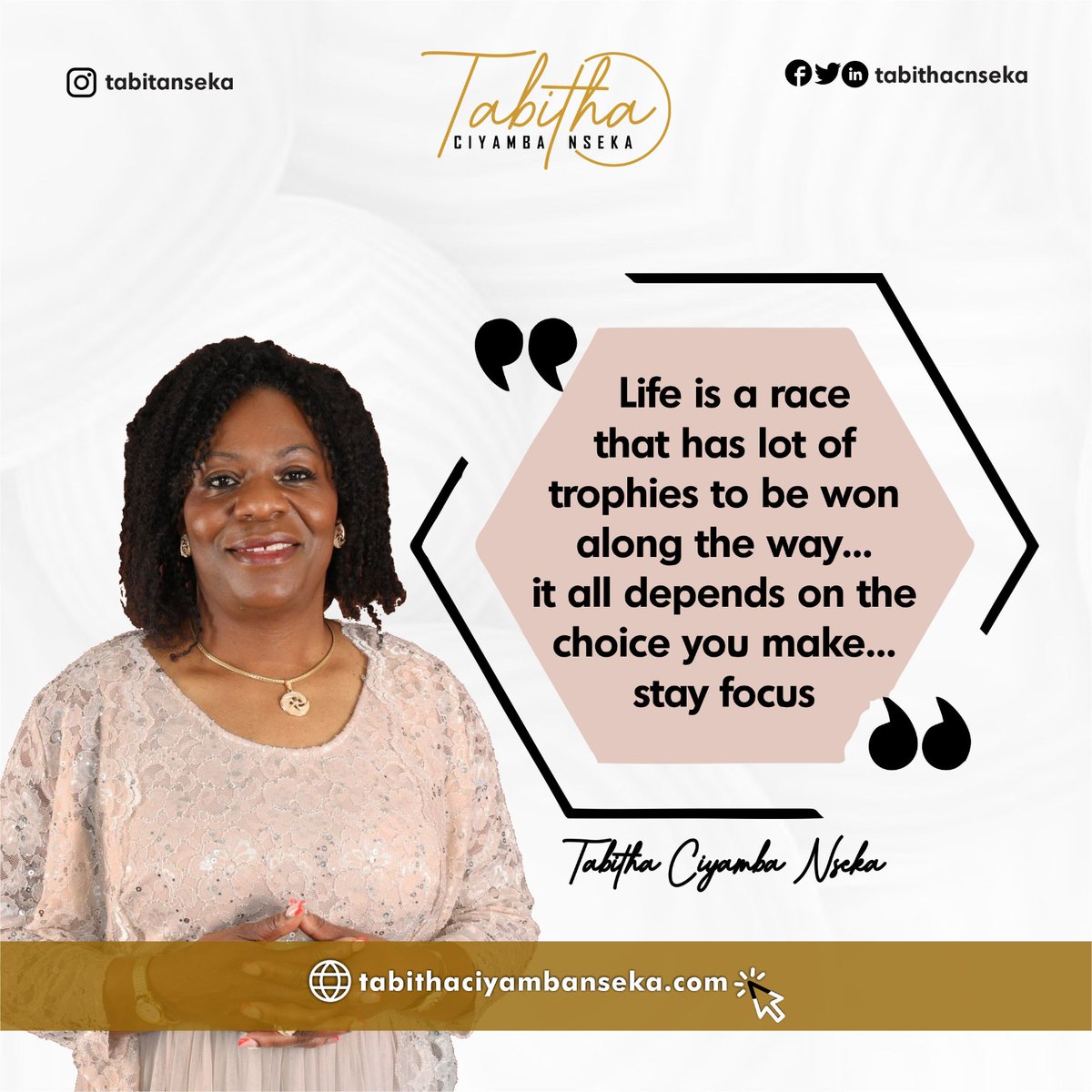 tabithacnseka's tweet photo. Life is a race that has lot of trophies to be won along the way…It all depends on the choice you make. Stay focus. https://t.co/GVbLMlk6Ap