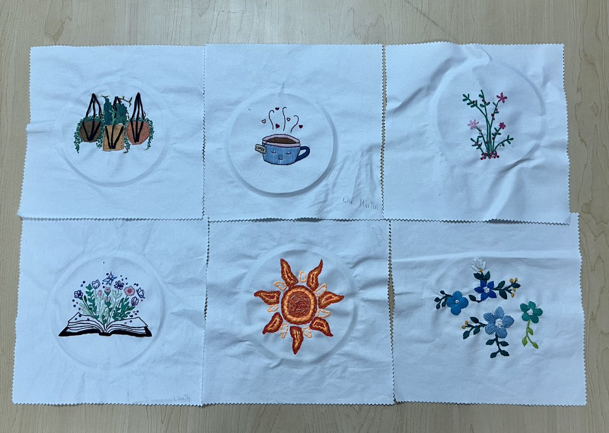 Coach_BCourtney's tweet photo. JCHS Fashion students are wrapping up their hand embroidery lesson!! #fashion #embroidery https://t.co/bDkYYfXYfU