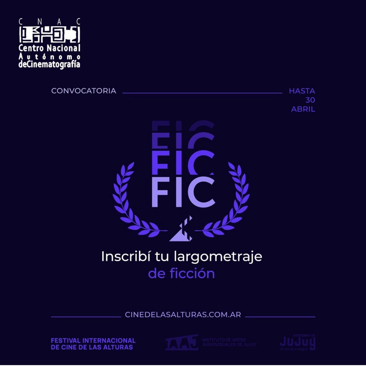 CNAC_Venezuela's tweet photo. 📌El festival es organizado por el Instituto de Artes Audiovisuales de la provincia de Jujuy en Argentina 

📌 Las postulaciones podrán realizarse hasta el #30Abril https://t.co/Cf4hRJL0XW