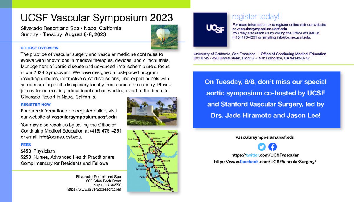 🗓️Save the Date for UCSF Vascular Symposium 2023! Register today!🔗vascularsymposium.ucsf.edu
