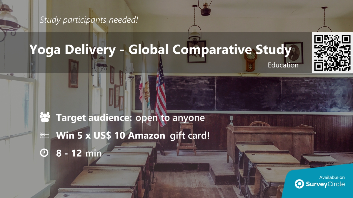 daily_research's tweet photo. Participants needed for online survey!
Topic: "Yoga Delivery – Global Comparative Study" https://t.co/z3XCHUT03g via @SurveyCircle
#yoga #RemoteYoga #YogaApp #InpersonYoga #meditation #thesis #survey #surveycircle https://t.co/s20qwSdkfi