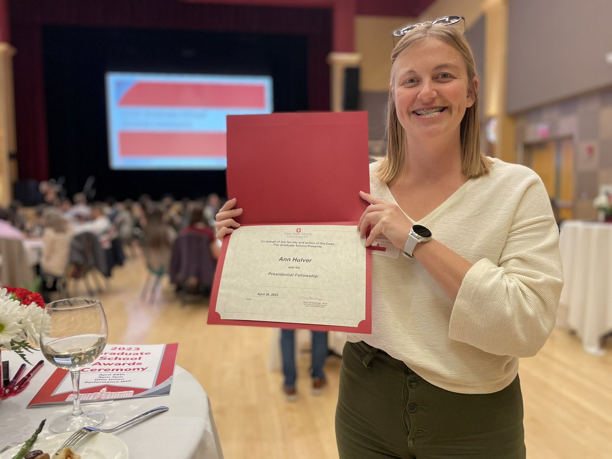 Congratulations to my graduate student Ann Marie on getting an OSU Presidential Fellowship. <a href="/osuearthscience/">The Ohio State University School of Earth Sciences</a>
