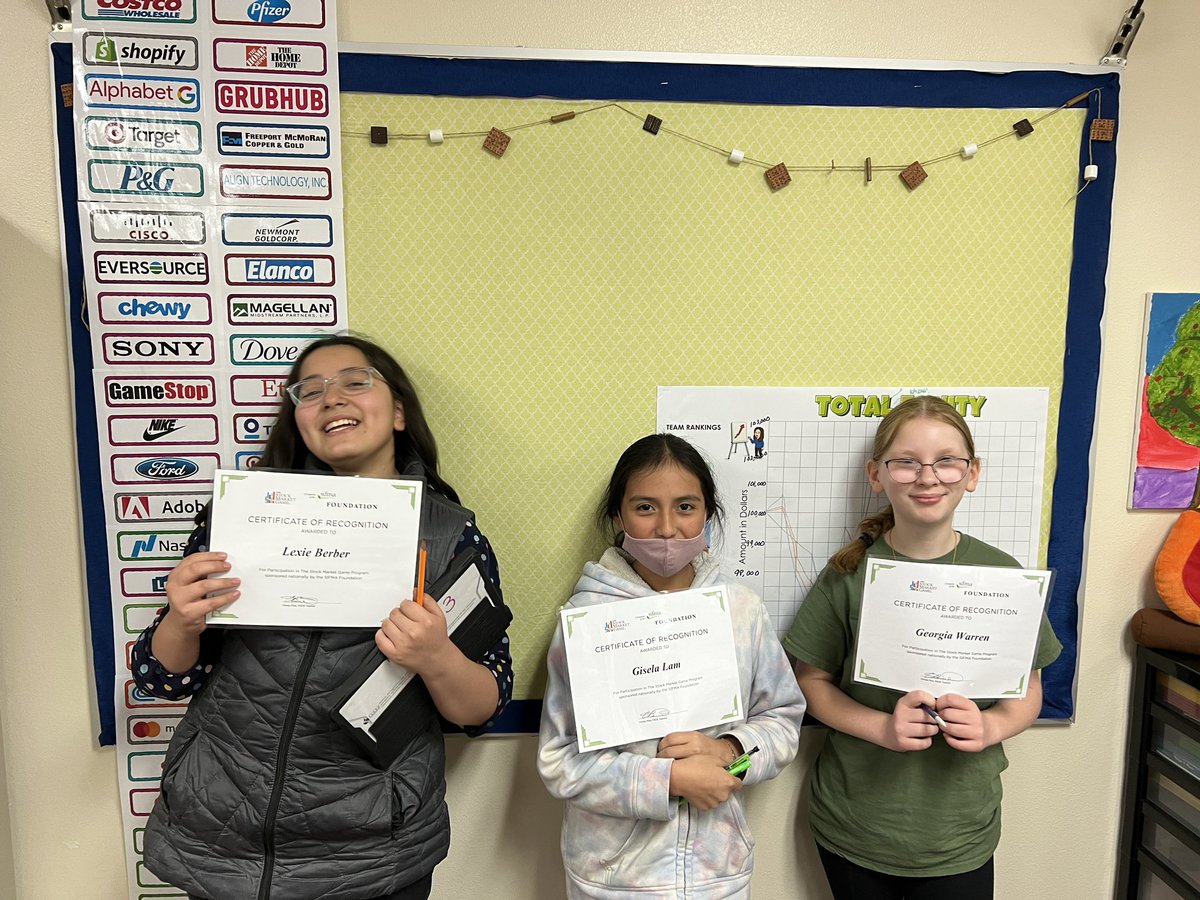 Memorial Elementary (@memorialpisd) on Twitter photo 3rd place out of 554 regional teams!Memorial is “paws”itively proud of 5th graders Gisela, Georgia, & Lexie & their financial literacy in the <a href="/SIFMAFoundation/">Stock Market Game</a> #StockMarketGame #planoisdbelieve 3rd place out of 554 regional teams!Memorial is “paws”itively proud of 5th graders Gisela, Georgia, & Lexie & their financial literacy in the <a href="/SIFMAFoundation/">Stock Market Game</a> #StockMarketGame #planoisdbelieve