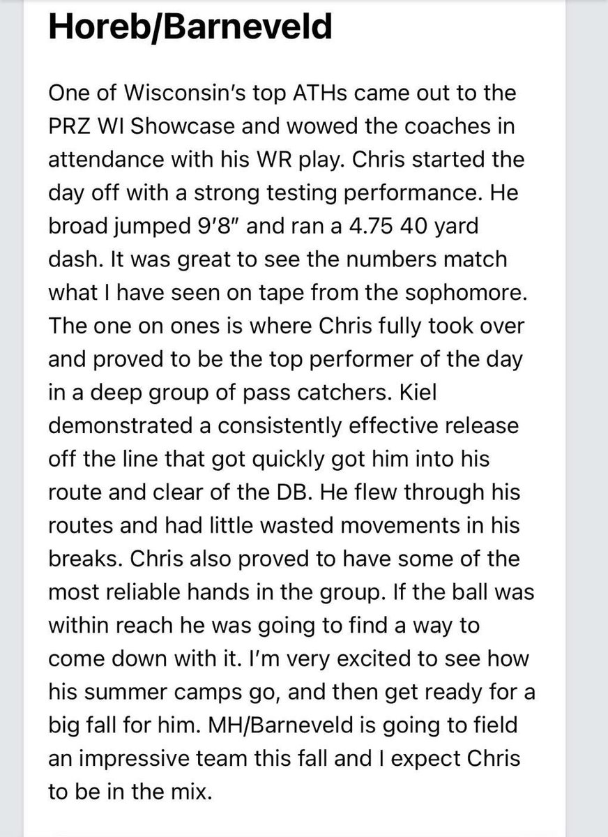 Thanks for the write up! <a href="/MJ_NFLDraft/">Mark Johnson</a> <a href="/PrepRedzoneWI/">Prep Redzone Wisconsin</a>