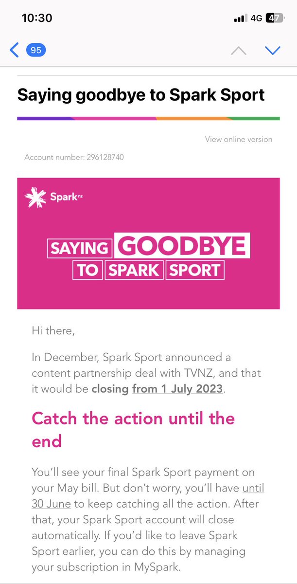 Just thought I’d like to acknowledge the imminent passing of #SparkSport in NZ ⚽️. Appalling stewardship, invisible management and support. No stakeholding whatsoever in the market which they operated in. Keep that one off your CV lads.