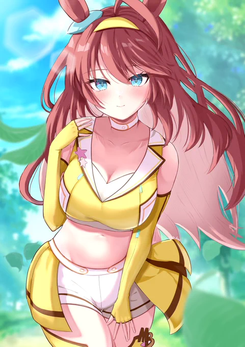えい、えい、おー今日も一日一緒に頑張りましょう#ミホノブルボン#ウマ娘 