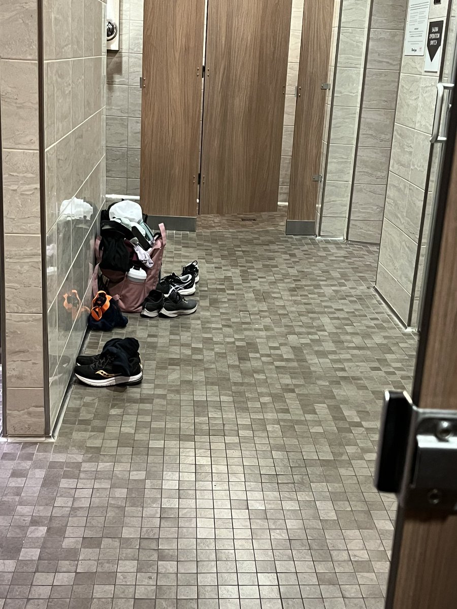 hi <a href="/GoodLifeFitness/">GoodLife Fitness</a> @GLMemberCare  may we suggest some hooks near the Sauna/Steam room? bags are all over the floor . Major tripping hazard especially if someone if coming out of the showers. #goodlife  #goodlifefitness