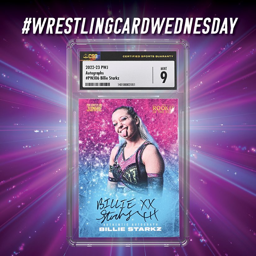 CGCCards's tweet image. By way of the stars, it’s #WrestlingCardWednesday! 🌌

Gaze at this out-of-this-world 🪐 @PWJCARDS auto card of #SpaceJesus @BillieStarkz and let us know which indy wrestling cards you’ll be submitting to CSG.

#CSG #TheHobby #prowrestling #wrestling #wrestlingcards