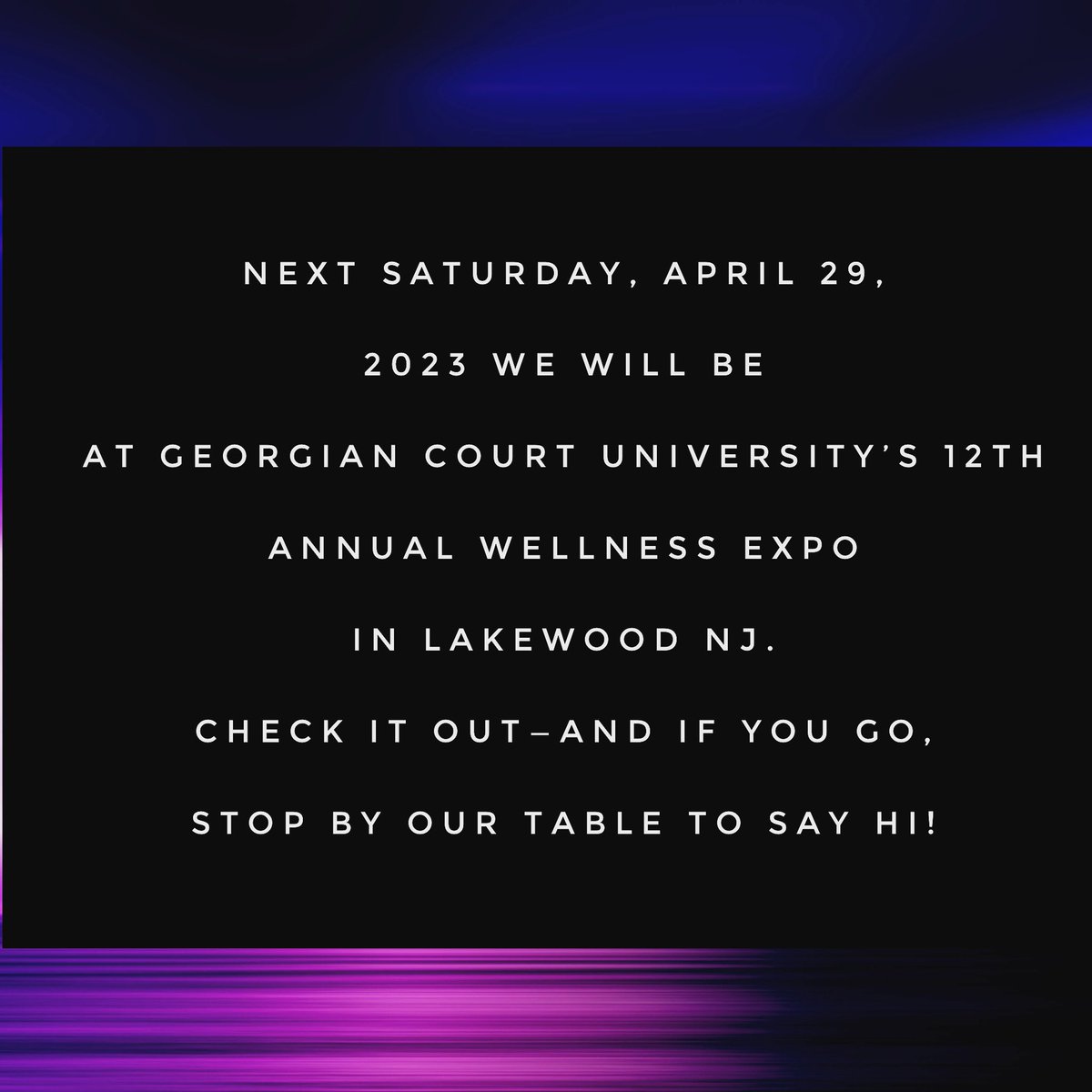 ENoetic's tweet photo. Hope to see you on Saturday! #oceancountynj #lakewoodnj #georgiancourtuniversity #NJ https://t.co/LgiuU1CQYx
