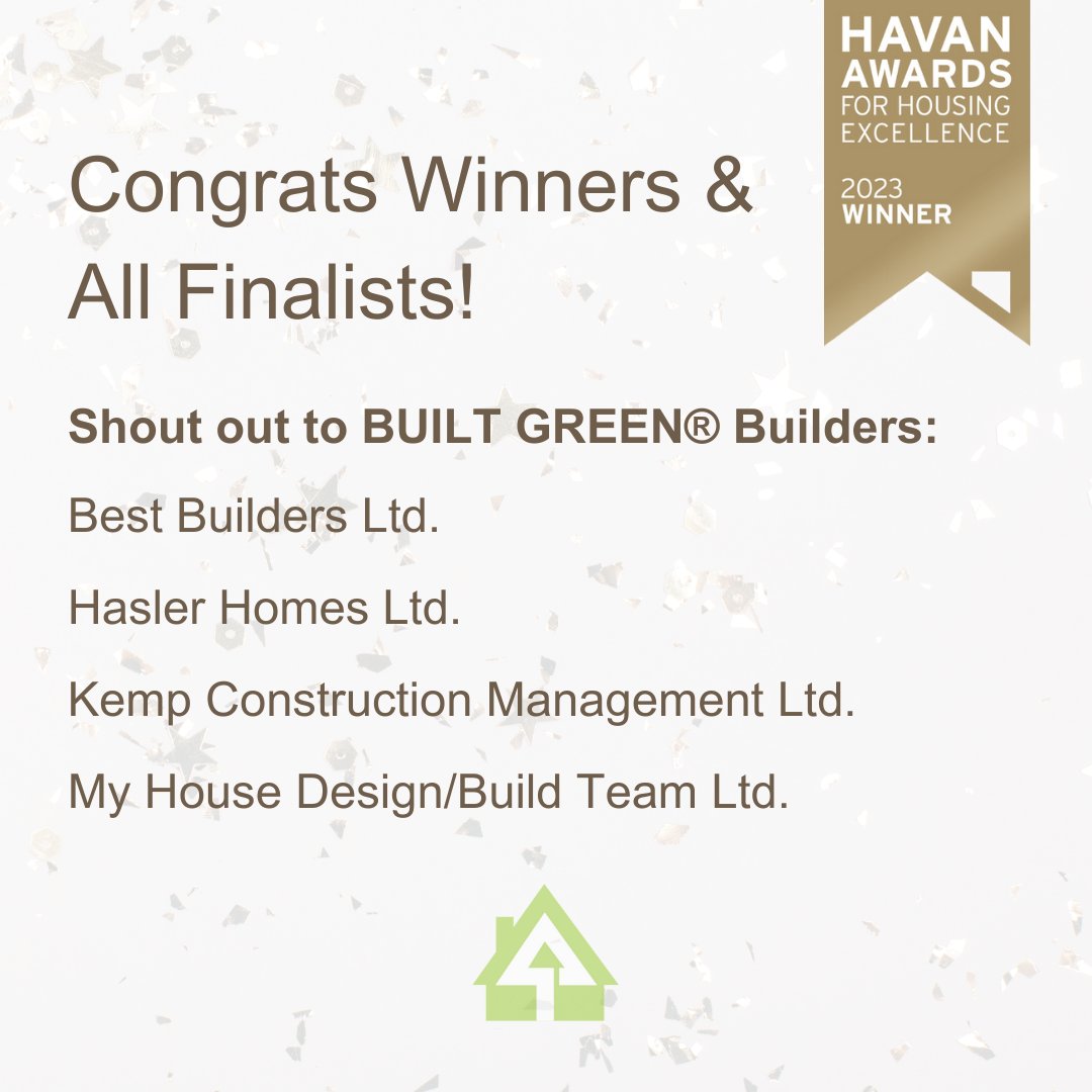 Congrats #BuiltGreenBuilders for your awesome work, some of which was acknowledge over the weekend, upon receiving awards(s) at the #HavanAwards! Congrats to all the winners & to @HavanOfficial on another successful event honoring #buildingexcellence! havan.ca/awards