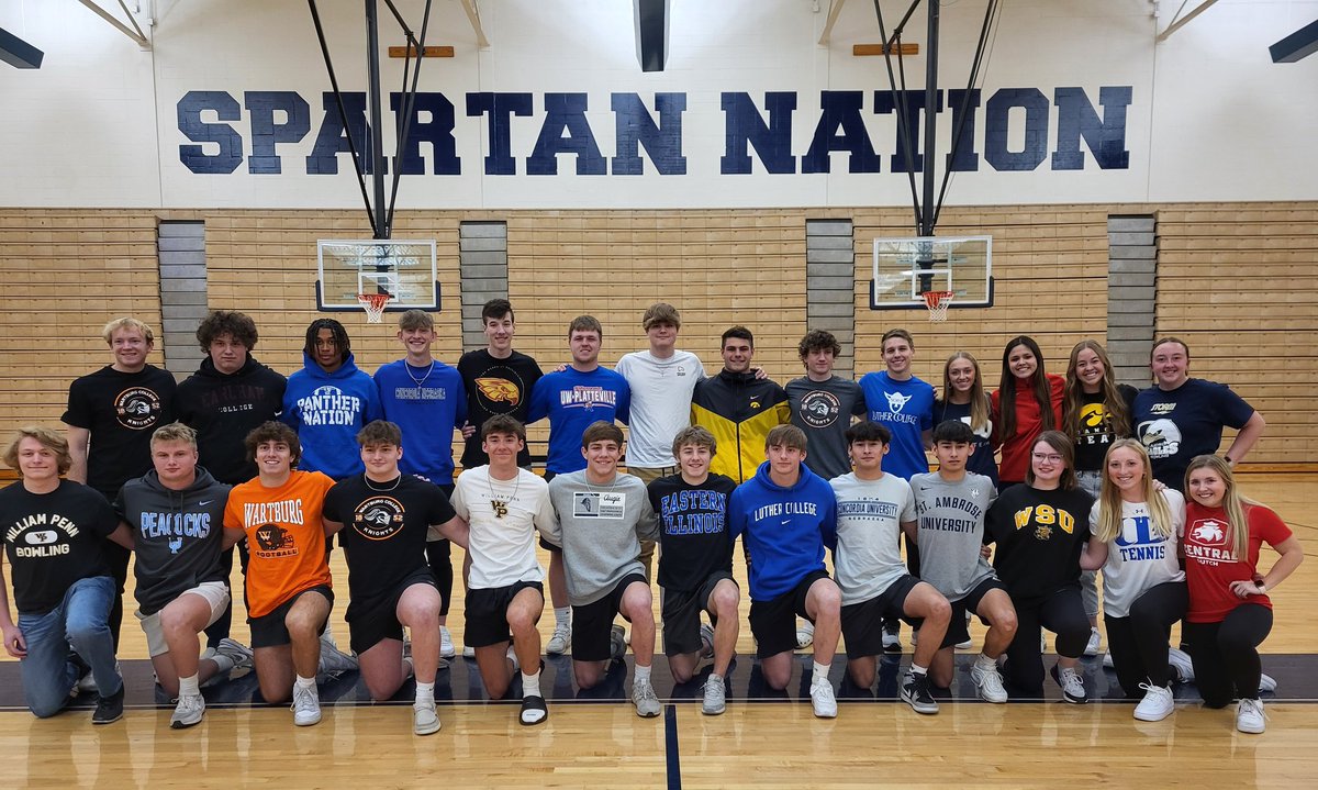 What a GREAT Day! 28 Spartans taking their academic &amp; athletic talents to the collegiate level! 😁 Spartan Nation PROUD 
#SpartanNation