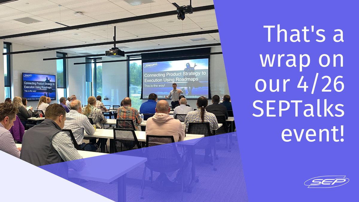 wwwsepcom's tweet image. We had a great turnout for SEPTalks tonight! 👏🎉 It was awesome to see so many new AND familiar faces to learn about product roadmapping. Thanks to all who attended! #strategy #roadmapping