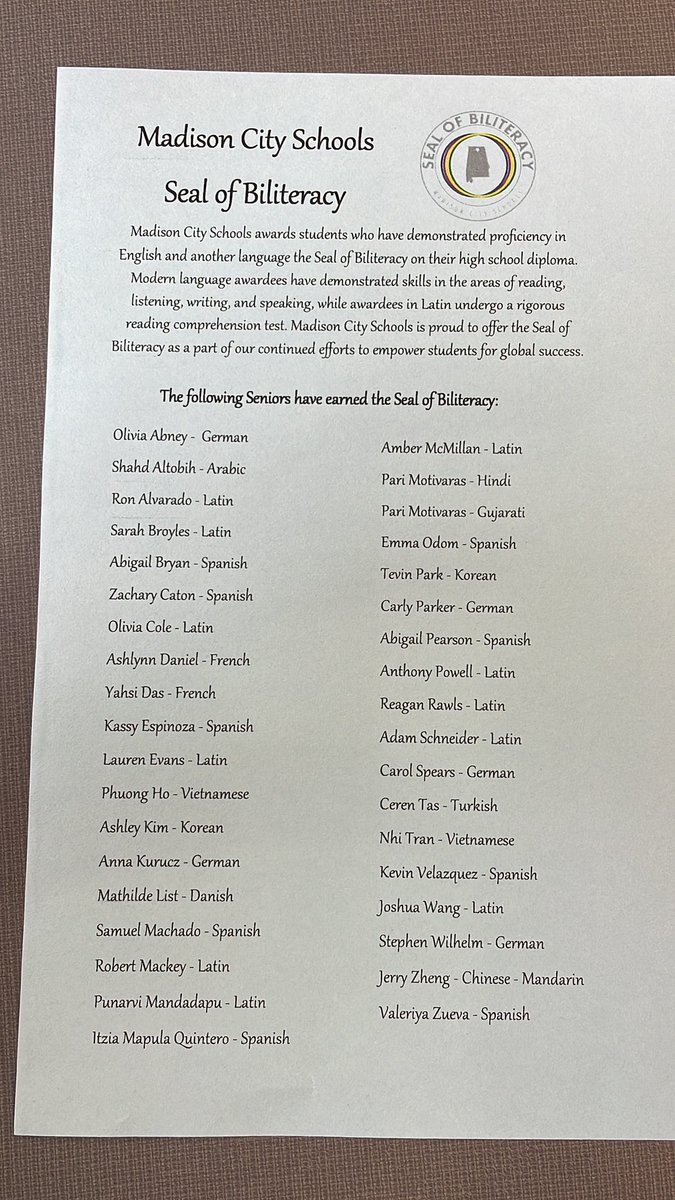 So honored to be able to recognize ~70 World Language Honor Society Inductees and ~40 students who have earned the Seal of Biliteracy.  #mcslearn #proudtobeajet