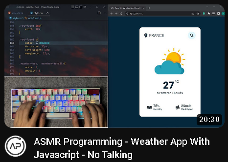 i've been watching too many programming tutorials.

i respect the grind.