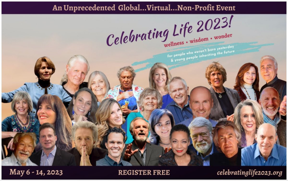 Be inspired. Learn. Laugh. Listen. Celebrate with extraordinary teachers, wisdom keepers, authors and guardians of our future. Sign up for this FREE virtual conference, May 6 - 14. And get a free e-book when you join. celebratinglife2023.org #celebratinglife2023